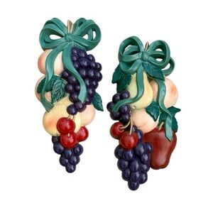 Vintage Burwood Fruit Cluster MCM Wall Decor Country Farmhouse USA